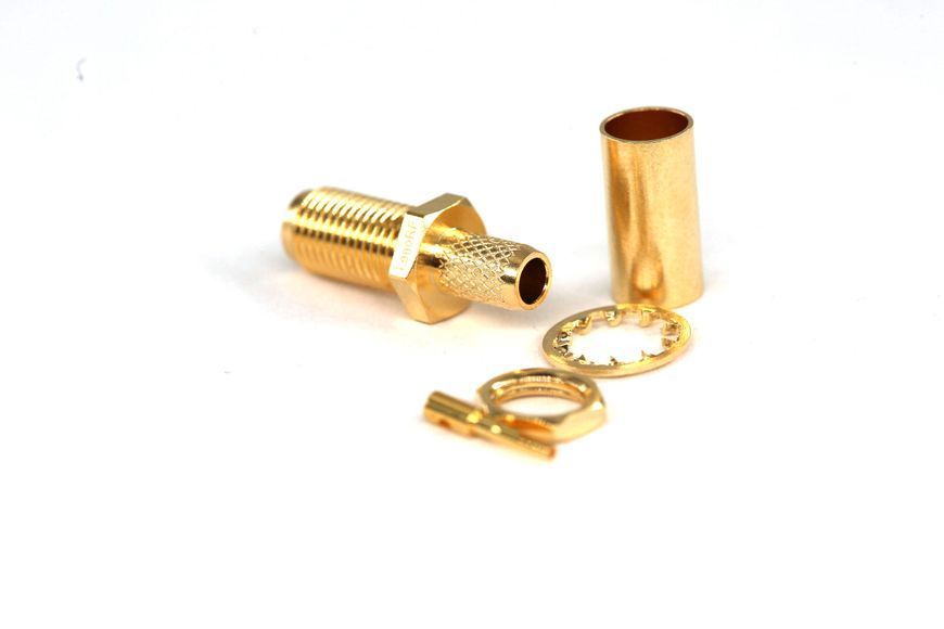 Роз'єм ВЧ SMA-female bulkhead (RG58, RG223, RG142, RG400, KSR195, LMR195), обтиск/обтиск 3.01.411