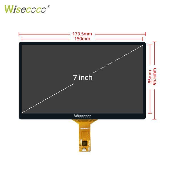 Дисплей Wisecoco 7" Full HD 1920x1080 IPS, 120Hz, Touch Screen для Raspberry Pi 5 / Консолей