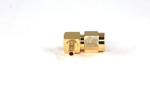 Роз'єм ВЧ SMA-male кутовий для кабелів (RG-316, RG-174), паяння/обтиск 3.01.303