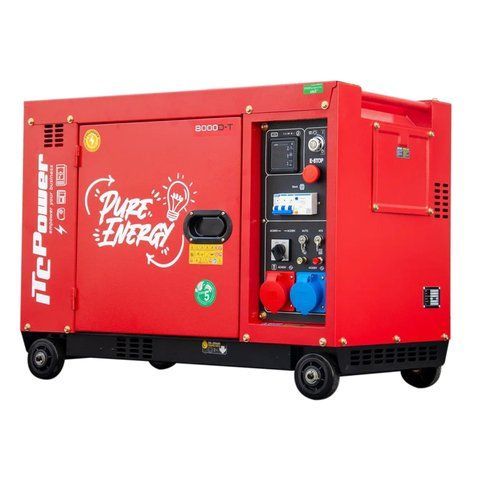 Трифазний безшумний дизельний генератор ITC Power 8000D-T (8.2 кВА) , Silent 400В з AVR та електростартом