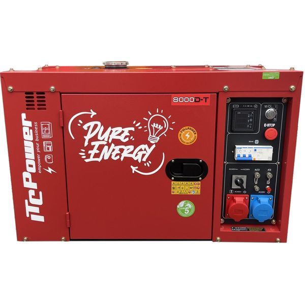Трифазний безшумний дизельний генератор ITC Power 8000D-T (8.2 кВА) , Silent 400В з AVR та електростартом