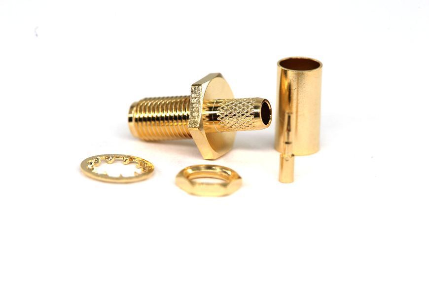 Роз'єм ВЧ SMA-female bulkhead (RG58, RG223, RG142, RG400, KSR195, LMR195), обтиск/обтиск 3.01.393